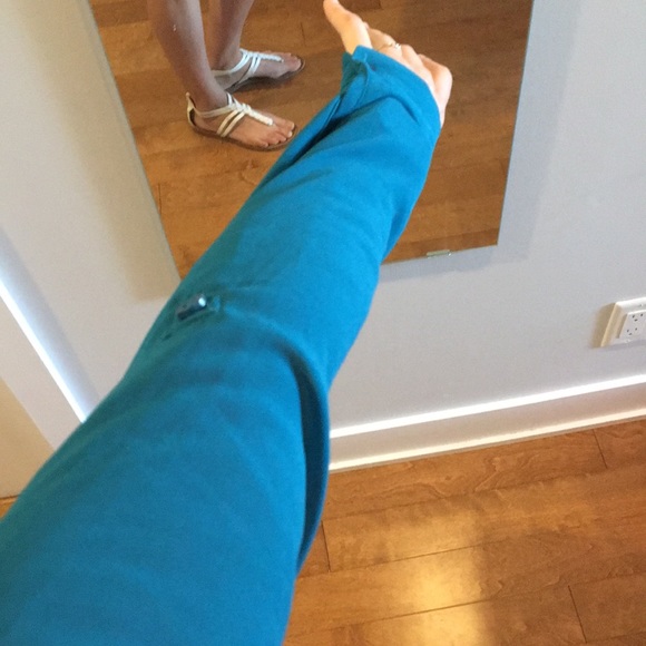 INC aqua/turquoise chiffon blouse Small - Picture 3 of 5